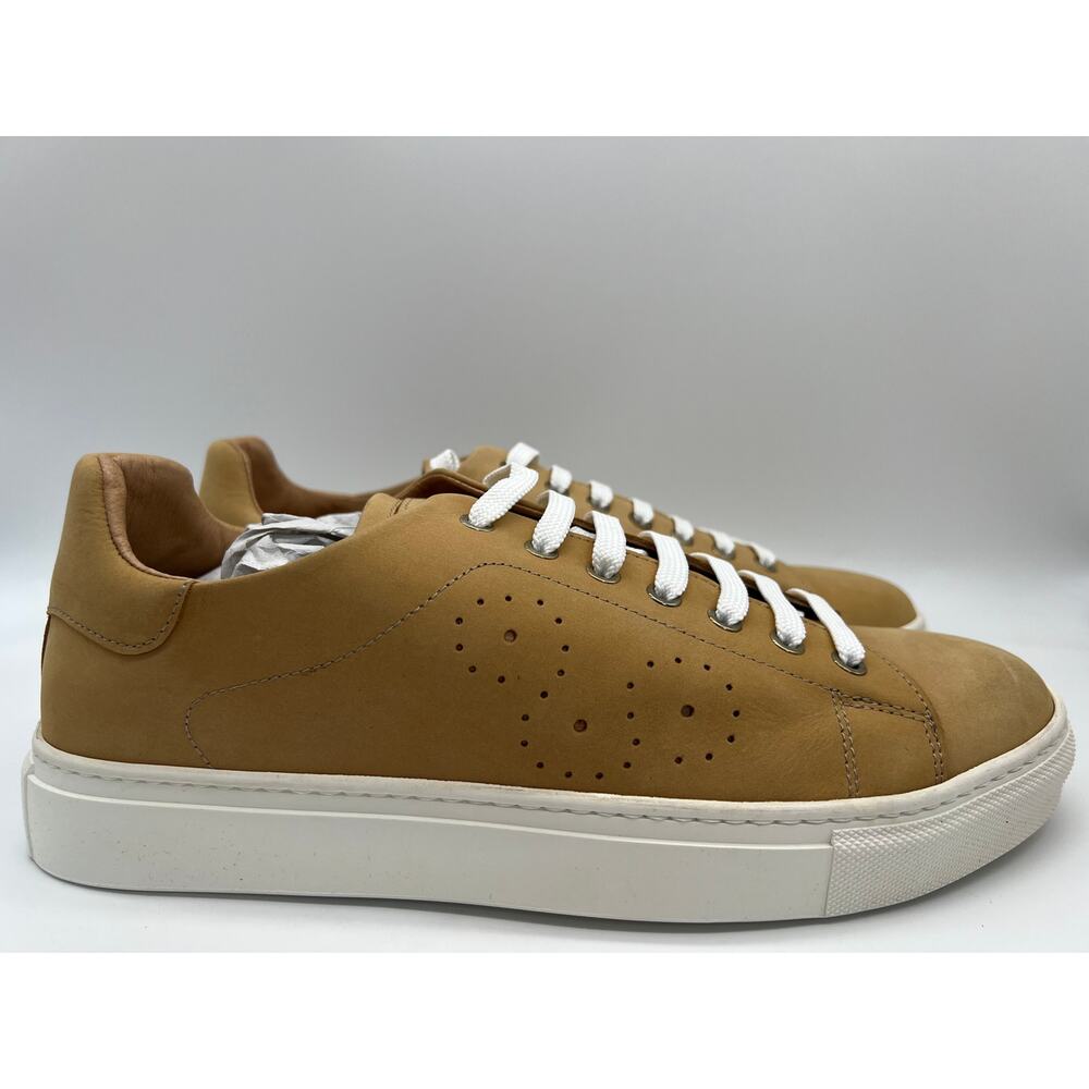 Bugatchi Solid Nubuck Leather Sneaker In Maple Size 10 NIB